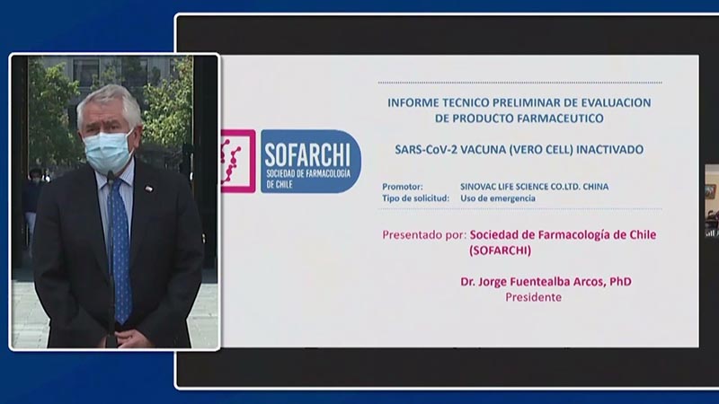 Chile destaca que aprobaci&oacute;n de vacuna Sinovac favorecer&aacute; plan de vacunaci&oacute;n