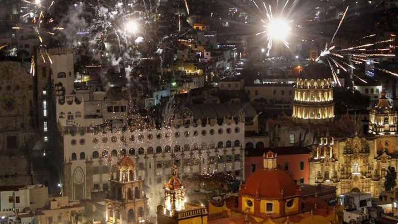 Celebración de Año Nuevo en Guanajuato, México