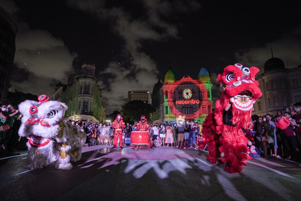 Brasil: Espectáculo de luces para celebrar el Año Nuevo Lunar chino y los Juegos Olímpicos de Invierno de Beijing 2022