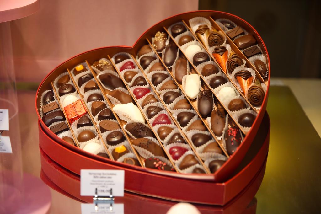 Chocolates con temática del Día de San Valentín en Bélgica