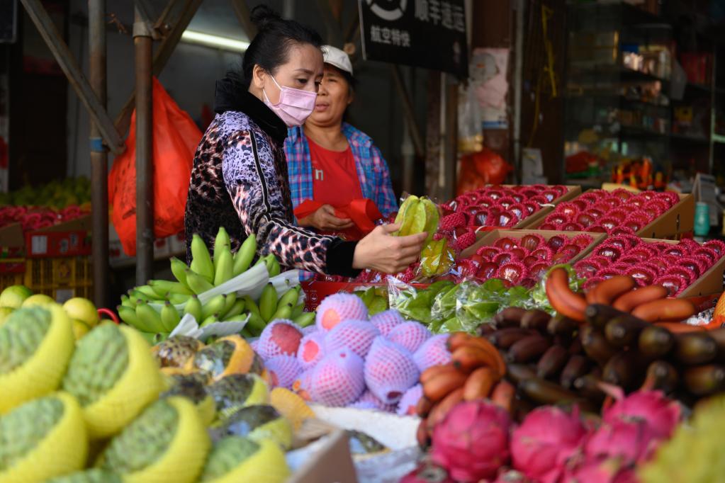 Mercado local en Haikou, Hainan