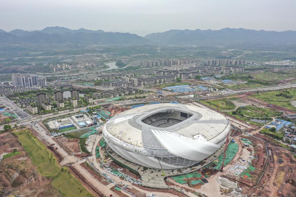 Construcción del estadio de fútbol Longxing de Chongqing