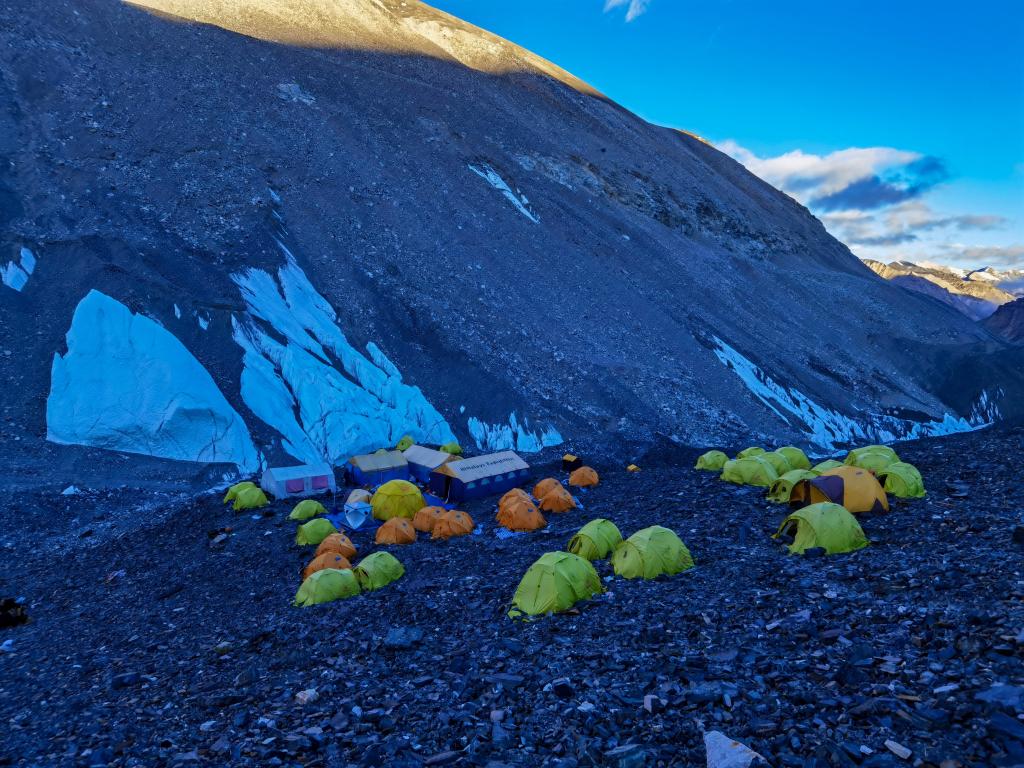 Investigación del glaciar en el monte Qomolangma