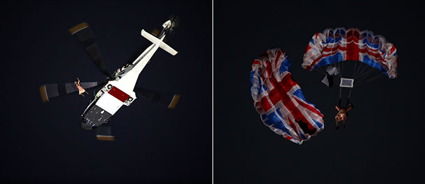 LONDRES 2012: Reina se "lanza en paraca&iacute;das" en ceremonia inaugural