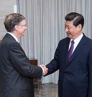Xi promete cooperar con Fundación Bill y Melinda Gates