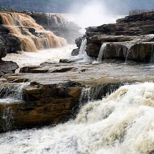 Vista de Cascada Hukou en Río Amarillo