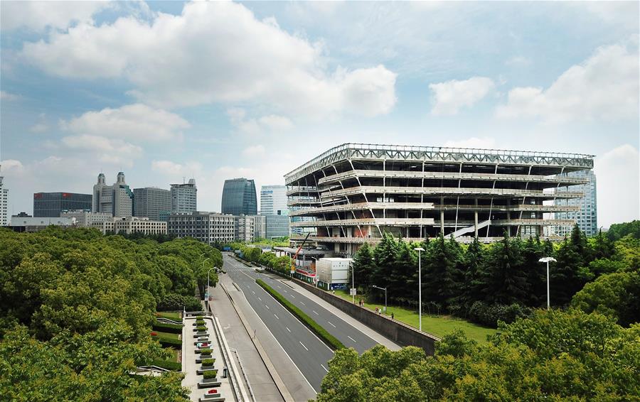 Construcción de la Biblioteca del Este de Shanghai