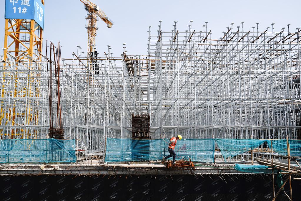 Sitio de construcción del centro de investigación Huawei Qingpu en Shanghai